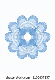 Light blue rosette or money style emblem