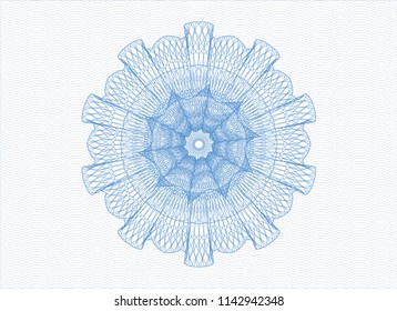 Light blue rosette or money style emblem