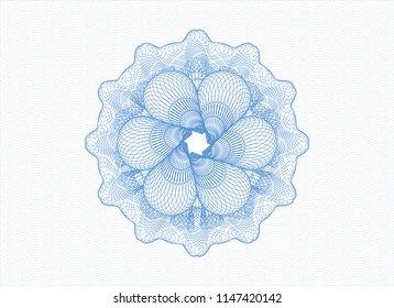 Light blue rosette or money style emblem