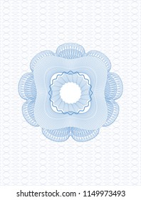 Light blue rosette or money style emblem