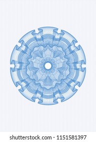 Light blue rosette or money style emblem