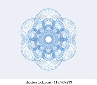 Light blue rosette or money style emblem
