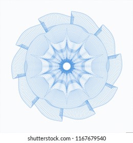 Light blue rosette or money style emblem