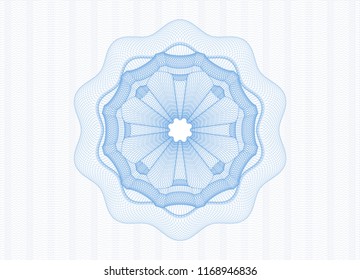 Light blue rosette or money style emblem