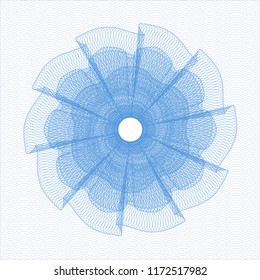 Light blue rosette or money style emblem
