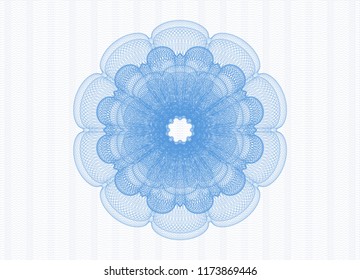 Light blue rosette or money style emblem