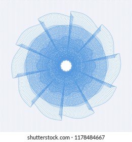 Light blue rosette (money style emblem)