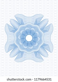 Light blue rosette or money style emblem