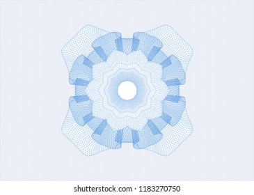 Light blue rosette or money style emblem