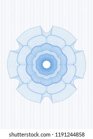 Light blue rosette or money style emblem
