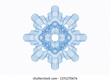 Light blue rosette or money style emblem