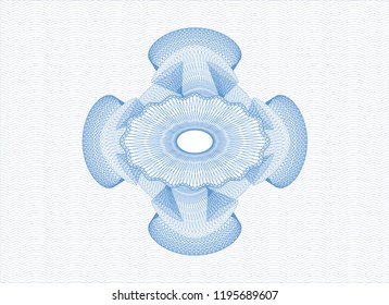 Light blue rosette or money style emblem