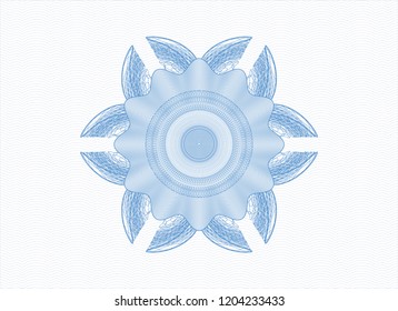 Light blue rosette or money style emblem