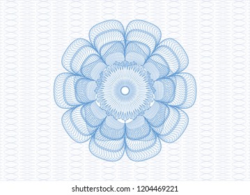 Light blue rosette or money style emblem