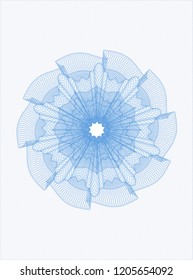 Light blue rosette or money style emblem