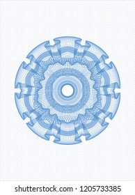 Light blue rosette or money style emblem