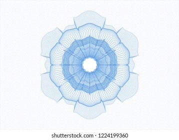 Light blue rosette or money style emblem