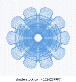 Light blue rosette or money style emblem