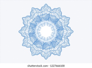 Light blue rosette or money style emblem