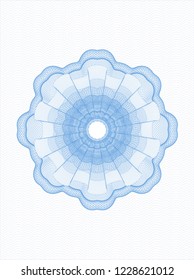 Light blue rosette or money style emblem