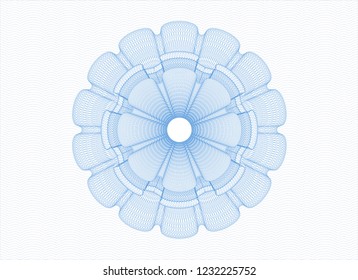Light blue rosette or money style emblem