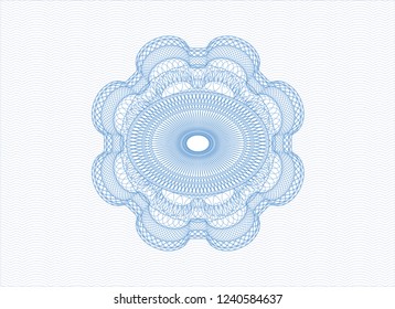 Light blue rosette or money style emblem