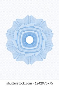 Light blue rosette or money style emblem