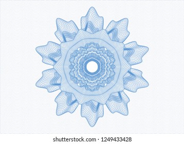Light blue rosette or money style emblem
