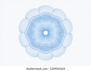 Light blue rosette or money style emblem