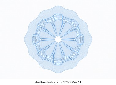 Light blue rosette or money style emblem