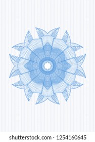 Light blue rosette or money style emblem