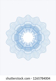 Light blue rosette or money style emblem