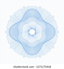 Light blue rosette or money style emblem