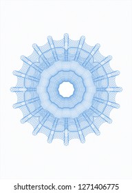 Light blue rosette or money style emblem