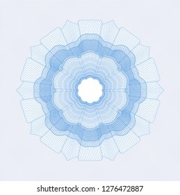 Light blue rosette or money style emblem
