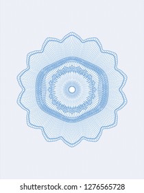 Light blue rosette or money style emblem