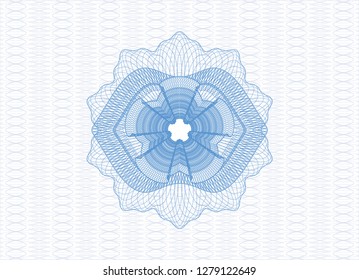 Light blue rosette or money style emblem