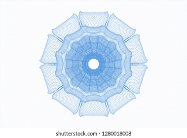 Light blue rosette or money style emblem