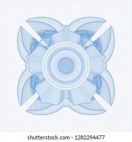 Light blue rosette or money style emblem