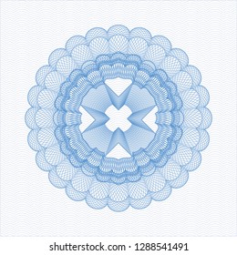 Light blue rosette or money style emblem