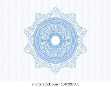 Light blue rosette or money style emblem