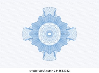 Light blue rosette or money style emblem