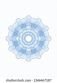 Light blue rosette or money style emblem