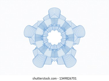 Light blue rosette or money style emblem