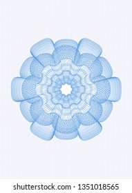 Light blue rosette or money style emblem