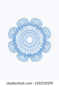 Light blue rosette or money style emblem
