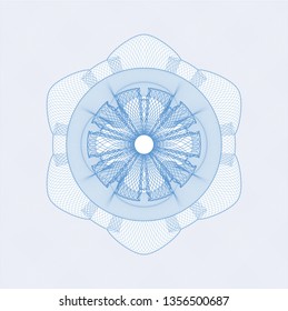 Light blue rosette or money style emblem