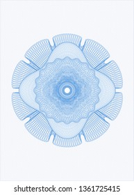 Light blue rosette or money style emblem