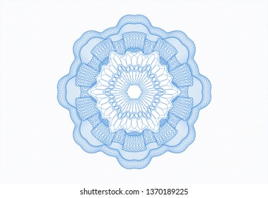 Light blue rosette or money style emblem