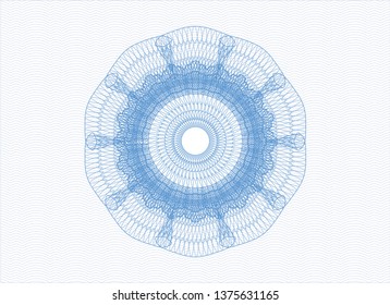 Light blue rosette or money style emblem